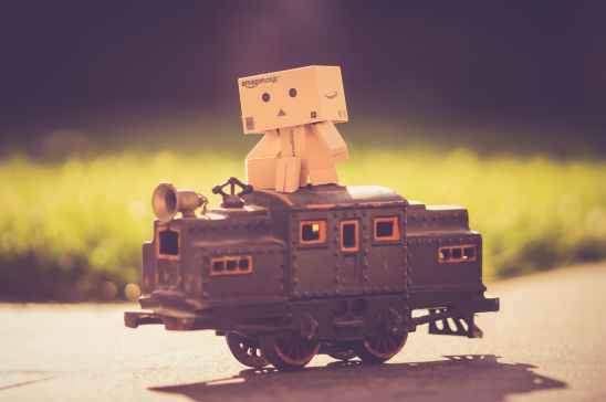 danboard on top of toy train